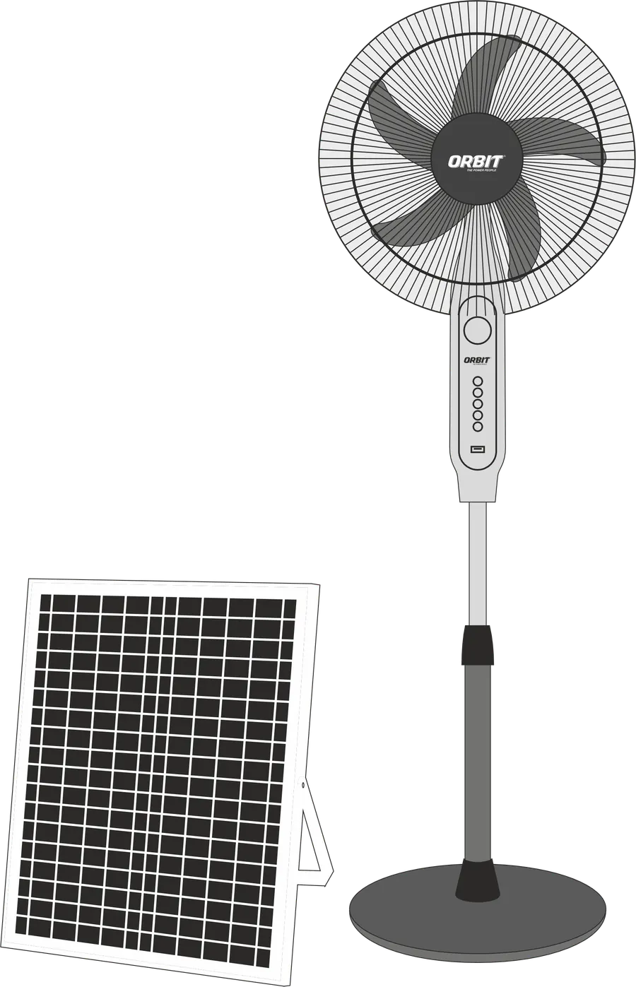LED Solar Pedestal Fan Solfa