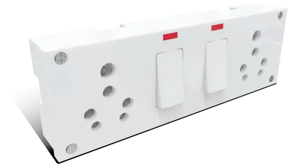 6A Double S.S Combined with fuse & Indicator without safety shutter with junction box